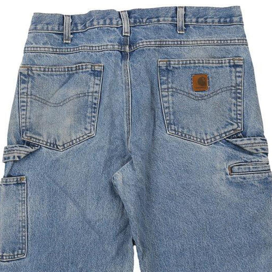Vintage blue Heavily Worn Carhartt Carpenter Jeans - mens 34" waist