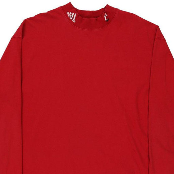 Adidas Long Sleeve Top - XL Red Cotton - Thrifted.com