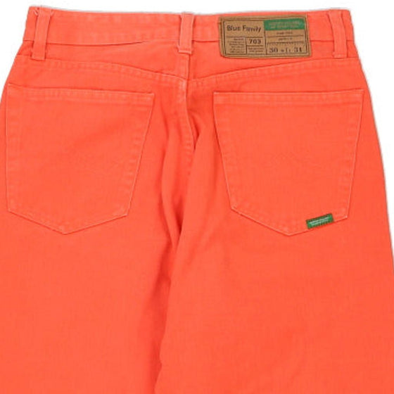 703 Benetton Trousers - 28W UK 10 Orange Cotton