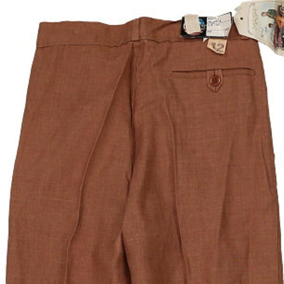 Mash Trousers - 25W UK 6 Brown Linen - Thrifted.com