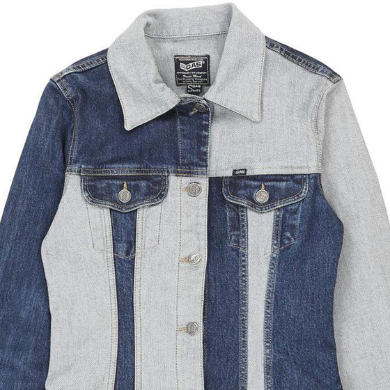 Gas Denim Jacket - Small Block Colour Cotton - Thrifted.com