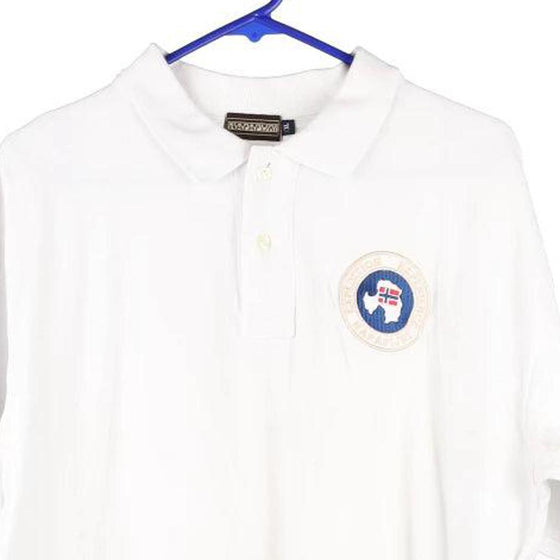 Vintage white Bootleg Napapijri Polo Shirt - mens x-large