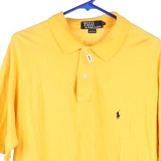 Vintage yellow Bootleg Ralph Lauren Polo Shirt - mens large