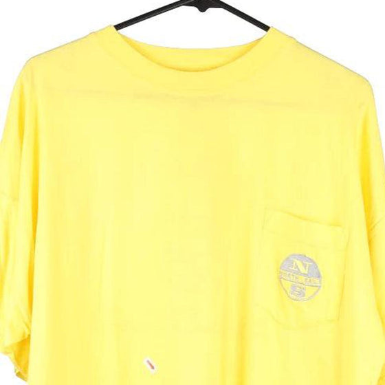 Vintage yellow Bootleg North Sails T-Shirt - mens x-large