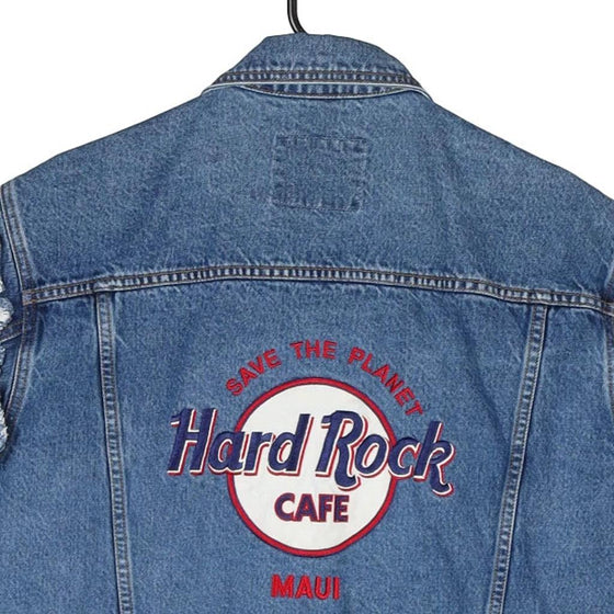 Vintage blue Maui Hard Rock Cafe Denim Gilet - mens small