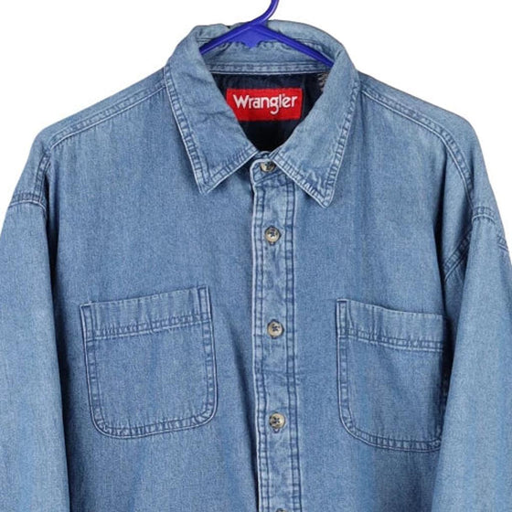 Vintage blue Wrangler Denim Shirt - mens x-large