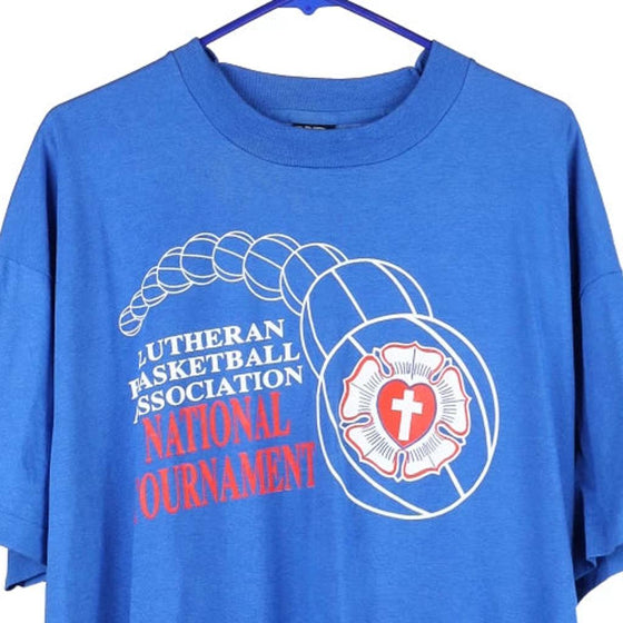 Vintage blue Lutheran Basketball Screen Stars T-Shirt - mens xx-large