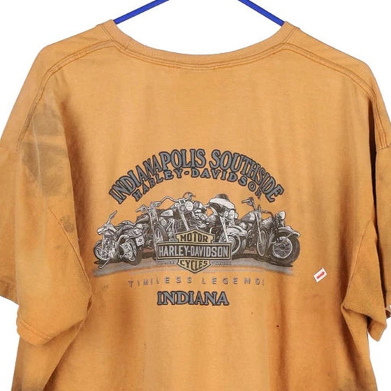 Vintage orange Indianapolis Southside Harley Davidson T-Shirt - mens xx-large