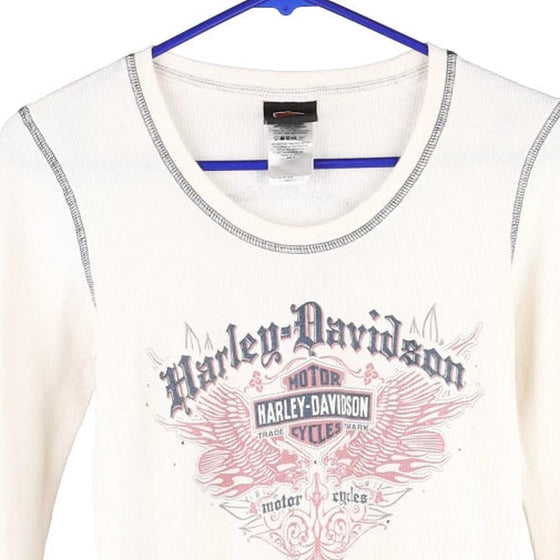 Vintage white Kansas City, MO Harley Davidson Long Sleeve T-Shirt - womens x-small