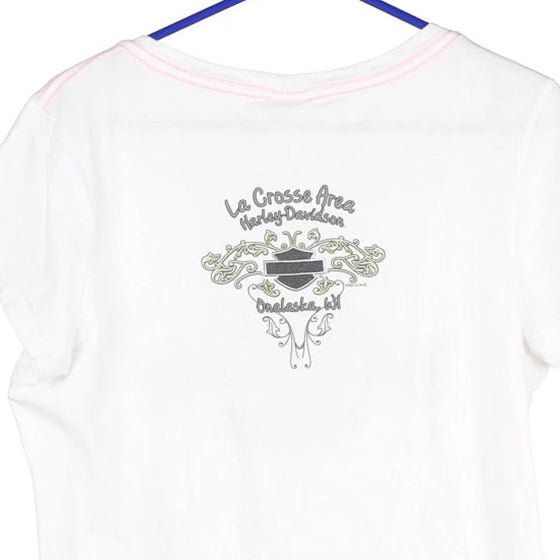 Vintage white La Crosse Area, Onalaska, WI Harley Davidson T-Shirt - womens x-large