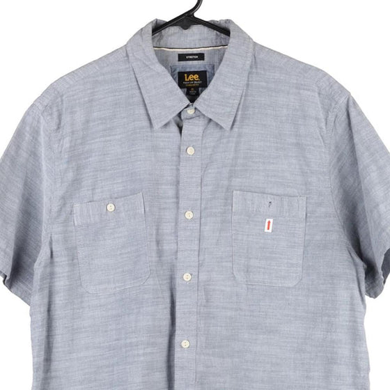 Vintage blue Lee Short Sleeve Shirt - mens x-large