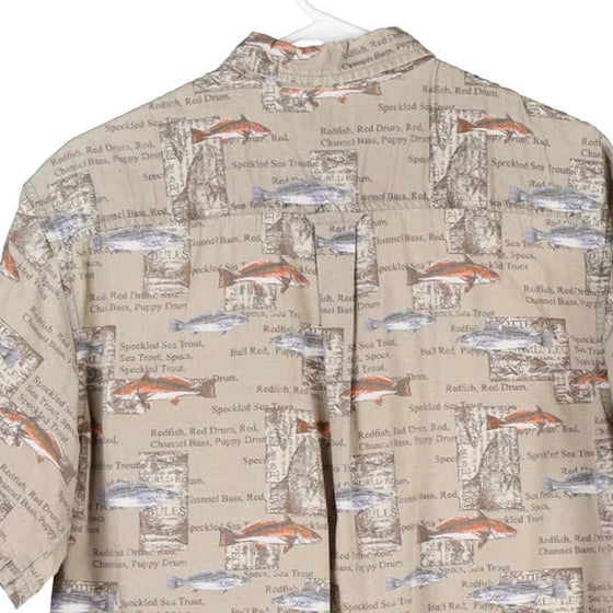 Vintage khaki Columbia Patterned Shirt - mens medium