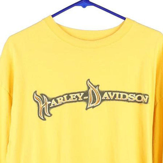 Vintage yellow Harley Davidson Long Sleeve T-Shirt - mens x-large