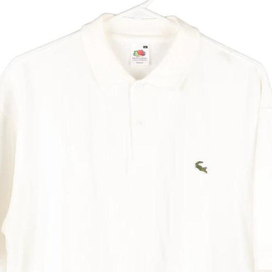 Vintage white Bootleg Fruit Of The Loom Polo Shirt - mens large