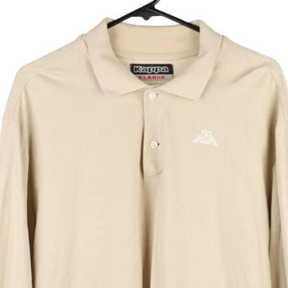 Vintage beige Kappa Long Sleeve Polo Shirt - mens x-large