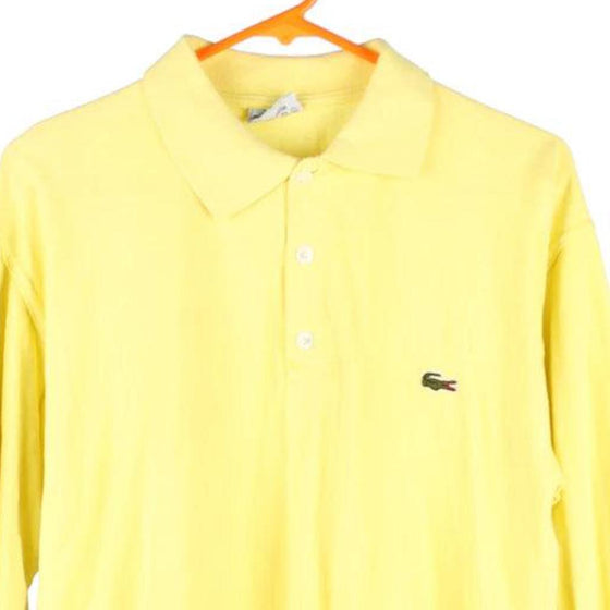 Vintage yellow Bootleg Lacoste Long Sleeve Polo Shirt - mens medium