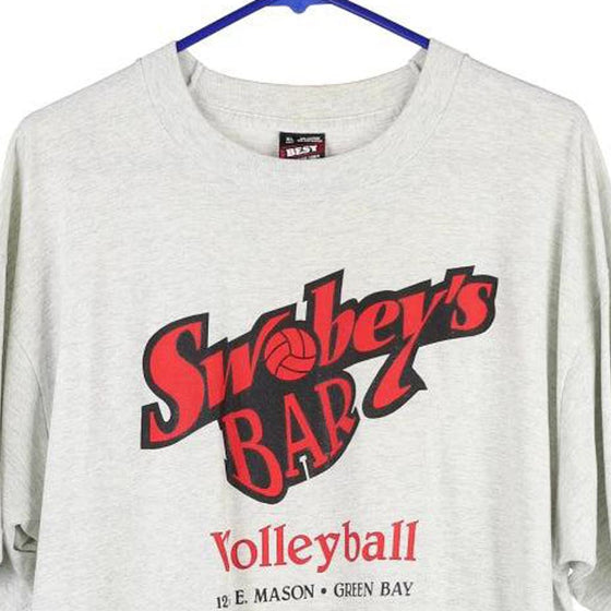 Vintage grey Swobeys Bar Volleyball Fruit Of The Loom T-Shirt - mens x-large