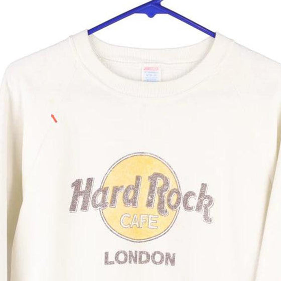 Vintagewhite Hard Rock Café London Jerzees Sweatshirt - womens medium