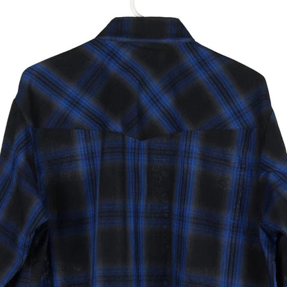 Vintage block colour Plains Flannel Shirt - mens large