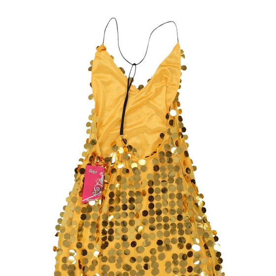 Vintage yellow Ruiyige Sequin Dress - womens small