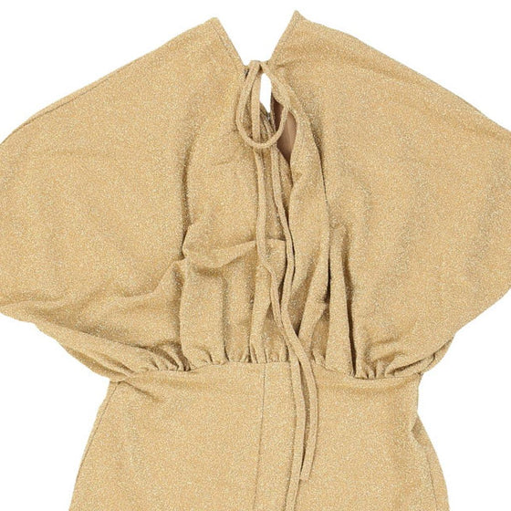 Eiki Blouson Dress - Small Gold Polyester Blend - Thrifted.com