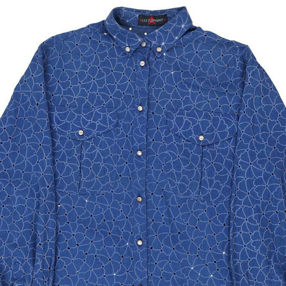 Les Copains Shirt - Medium Blue Cotton - Thrifted.com