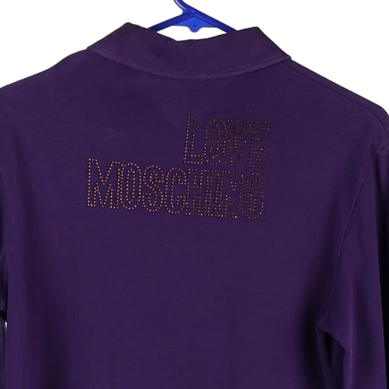 Vintage purple Love Moschino Long Sleeve Polo Shirt - womens medium