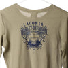 Vintage khaki Laconia, New Hampshire Harley Davidson Long Sleeve T-Shirt - womens x-large