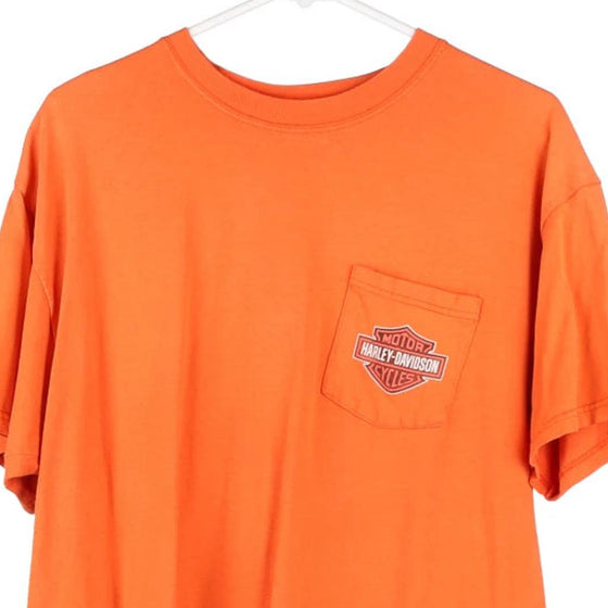 Vintage orange Marion, Illinois Harley Davidson T-Shirt - mens large