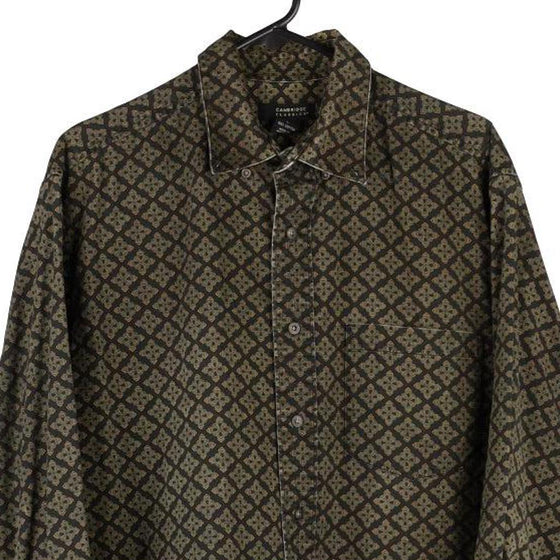Vintage khaki Cambridge Patterned Shirt - mens large