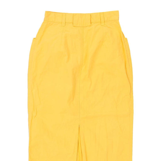 Vintage yellow Benetton Midi Skirt - womens 24" waist