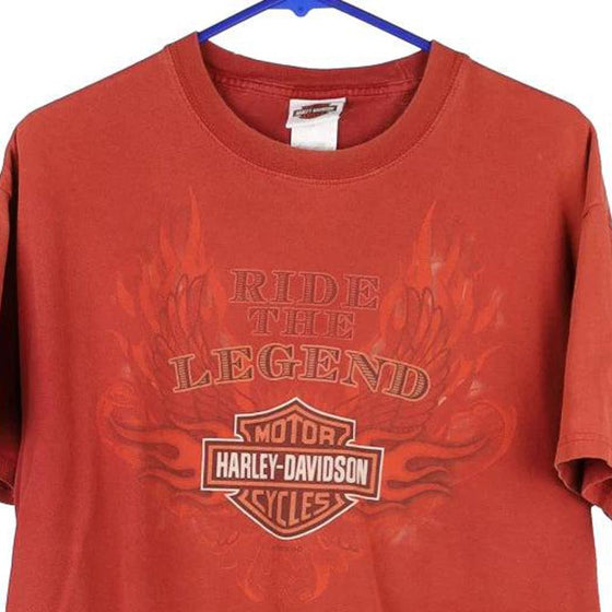 Vintage orange Akron Ohio Harley Davidson T-Shirt - mens large