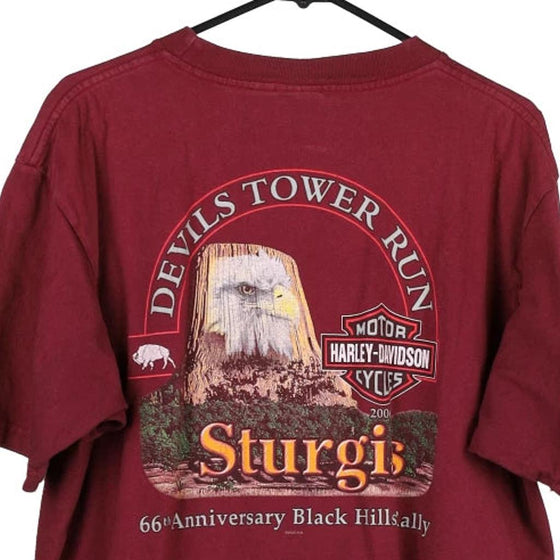 Vintage burgundy Sturgis Black Hills Rally  Harley Davidson T-Shirt - mens x-large