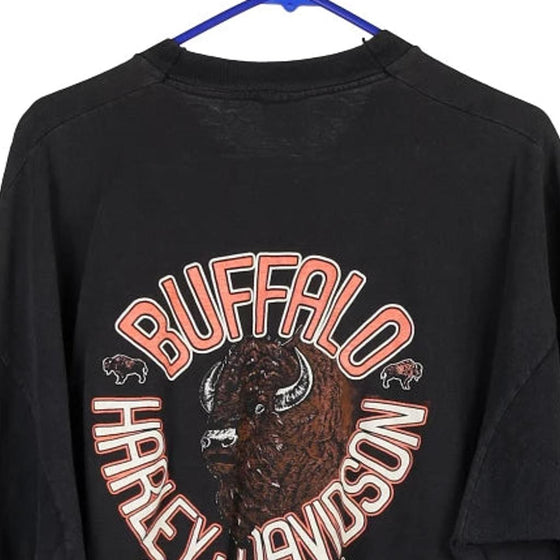 Vintage black Buffalo New York Harley Davidson T-Shirt - mens xxx-large