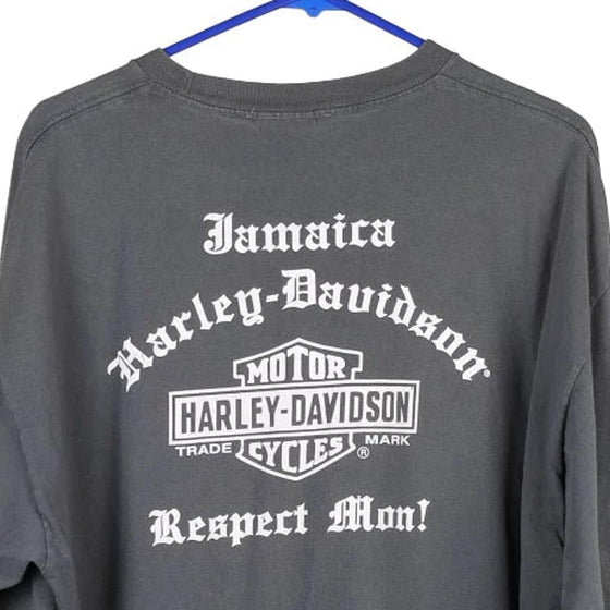 Vintage grey Jamaica Harley Davidson Long Sleeve T-Shirt - mens x-large