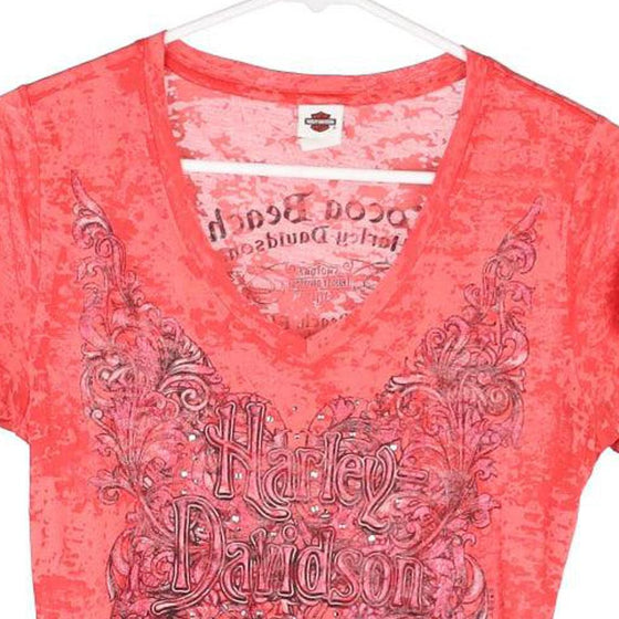 Vintage red Cocoa Beach Florida Harley Davidson T-Shirt - womens medium
