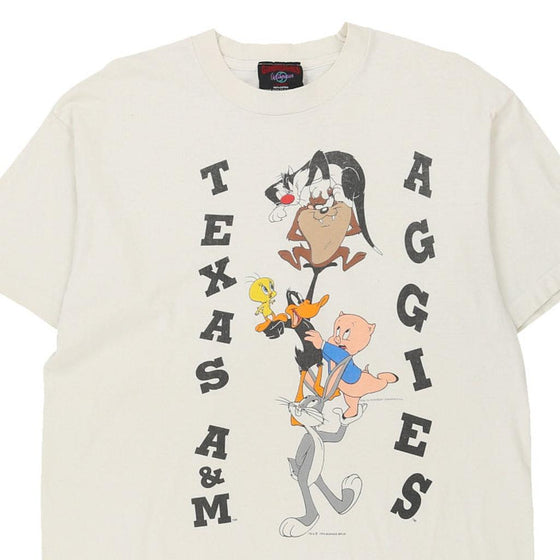 Vintage white Looney Tunes Garment Graphics T-Shirt - mens large