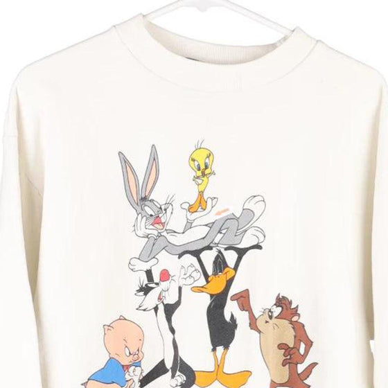 Vintage white Looney Tunes Garment Graphics Sweatshirt - womens x-large