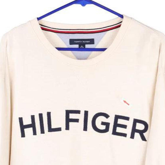 Vintage cream Tommy Hilfiger Sweatshirt - mens x-large