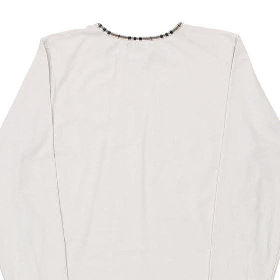 Vintage white Burberry Long Sleeve T-Shirt - womens medium