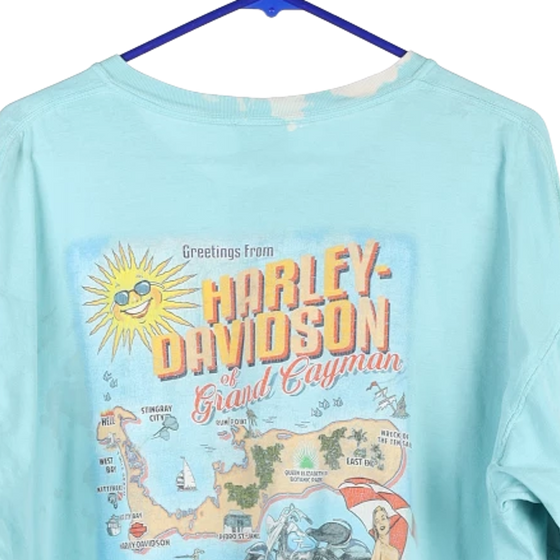 Vintage blue Grand Cayman Harley Davidson T-Shirt - mens x-large
