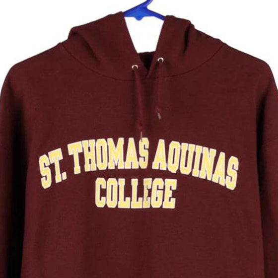 Vintage burgundy St. Thomas Aquinas College Champion Hoodie - mens large