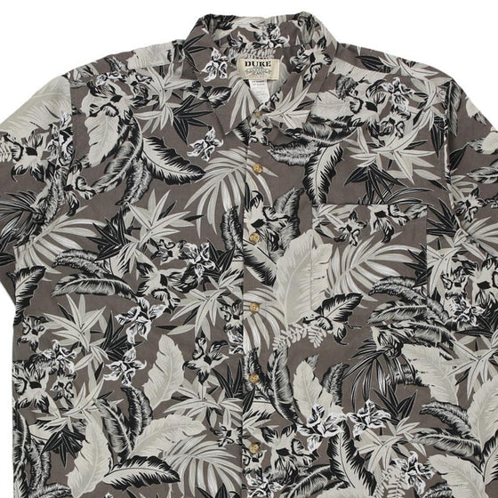 Vintage grey Duke Hawaiian Shirt - mens x-large