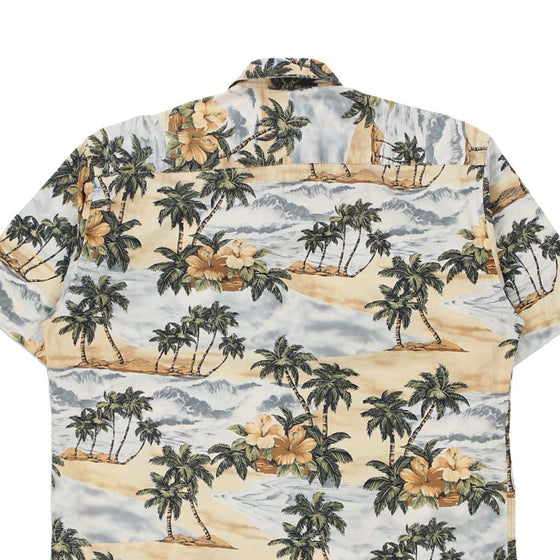 Vintage beige Pierre Cardin Hawaiian Shirt - mens large