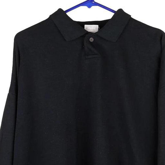 Vintage black Adidas Long Sleeve Polo Shirt - mens large