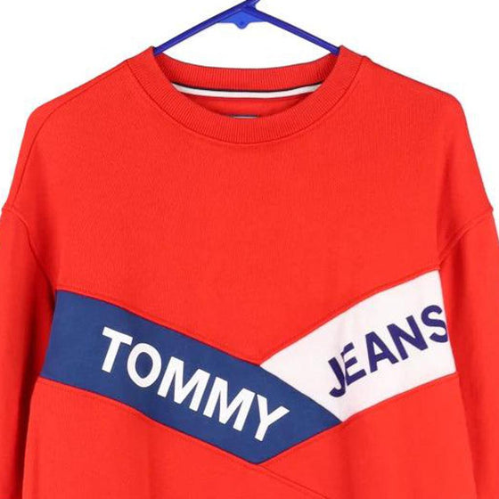 Vintage red Tommy Jeans Sweatshirt - mens x-small