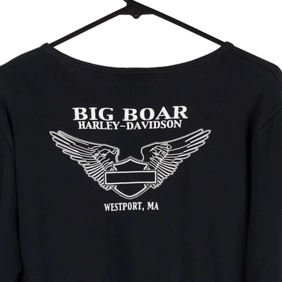 Vintage black Westport, MA Harley Davidson Long Sleeve T-Shirt - womens xx-large