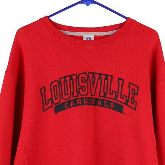 Louisville Cardinals Russell Athletic NFL Sweatshirt - Large Red Cotton Blend
