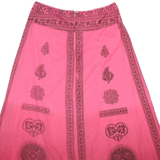 Trend Maxi Skirt - 28W UK 8 Pink Cotton - Thrifted.com