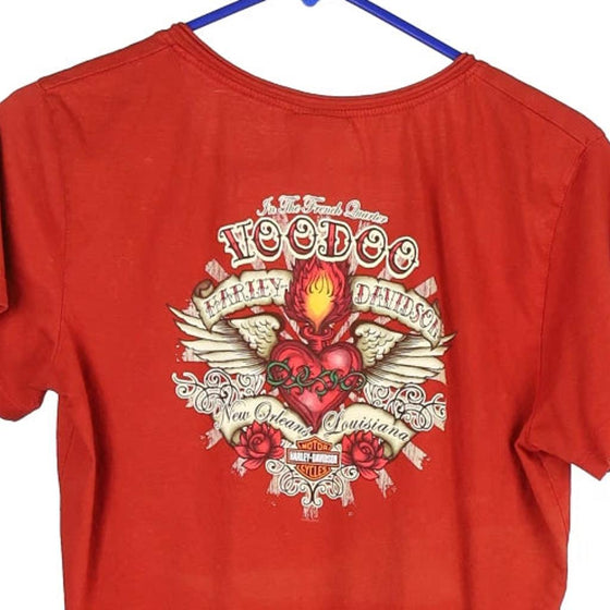 Pre-Loved orange New Orleans, Louisiana Harley Davidson T-Shirt - womens medium